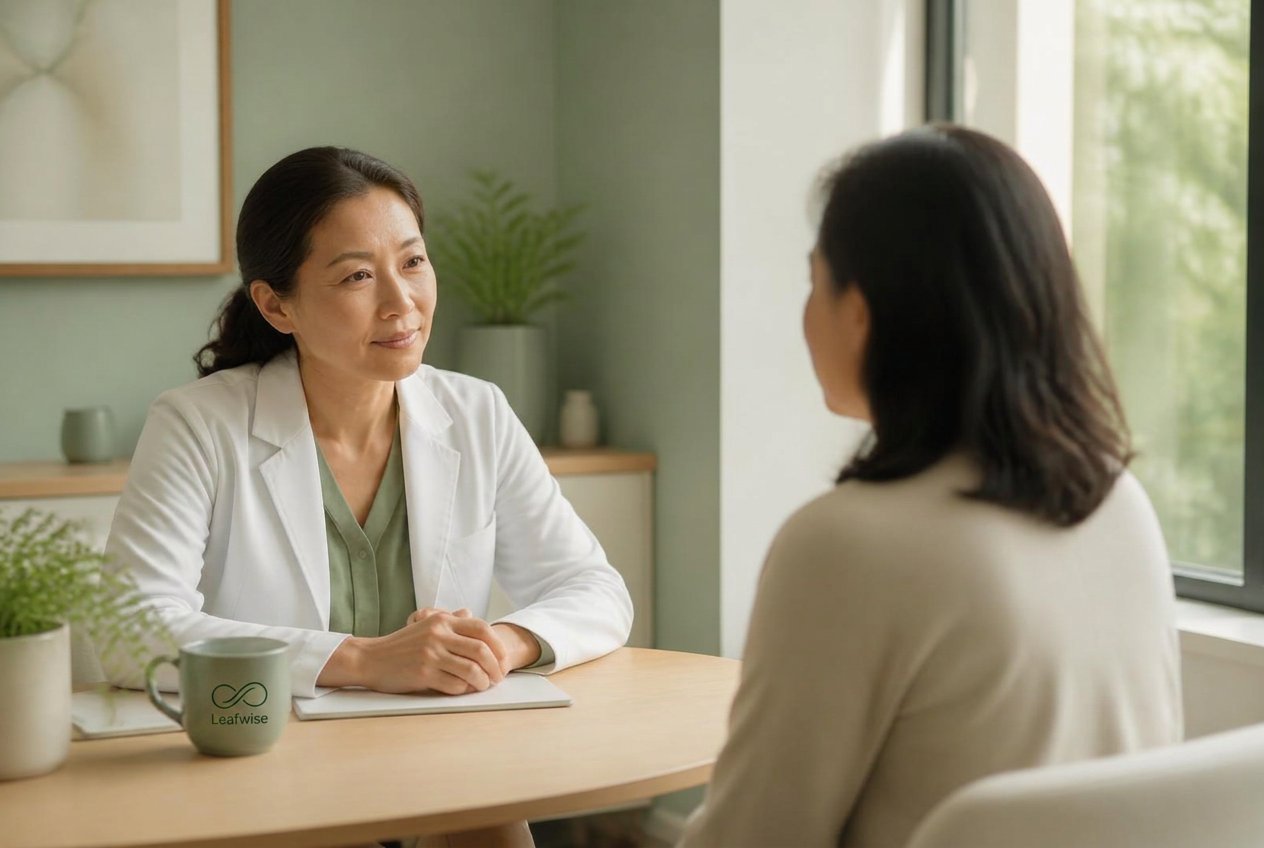 A doctor listening to a patient during an unhurried consultation